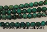 CNT140 15.5 inches 5.5mm - 6mm faceted round natural turquoise beads