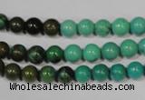 CNT208 15.5 inches 6mm round natural turquoise beads wholesale