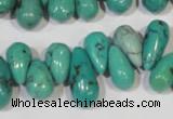 CNT230 Top-drilled 6*12mm - 8*18mm teardrop natural turquoise beads