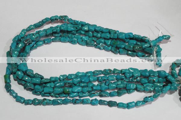 CNT237 15.5 inches 7*10mm bone natural turquoise beads wholesale