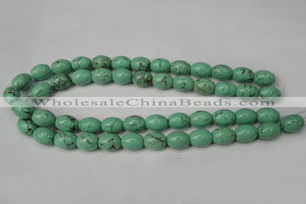 CNT370 15.5 inches 12*16mm rice turquoise beads wholesale