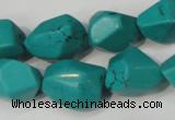 CNT374 15.5 inches 14*18mm faceted nuggets turquoise beads wholesale