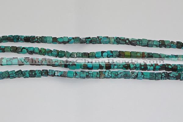 CNT401 15.5 inches 4*4mm cube turquoise beads wholesale