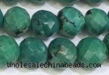 CNT534 15.5 inches 8mm faceted round turquoise gemstone beads