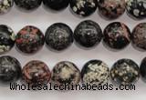 COB153 15.5 inches 12mm round snowflake obsidian beads