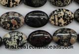 COB156 15.5 inches 13*18mm oval snowflake obsidian beads