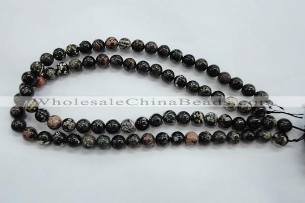 COB170 15.5 inches 10mm round snowflake obsidian beads