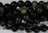 COB253 15.5 inches 8mm round golden obsidian beads wholesale