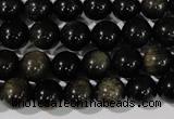 COB254 15.5 inches 10mm round golden obsidian beads wholesale