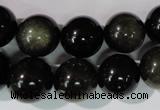 COB256 15.5 inches 14mm round golden obsidian beads wholesale