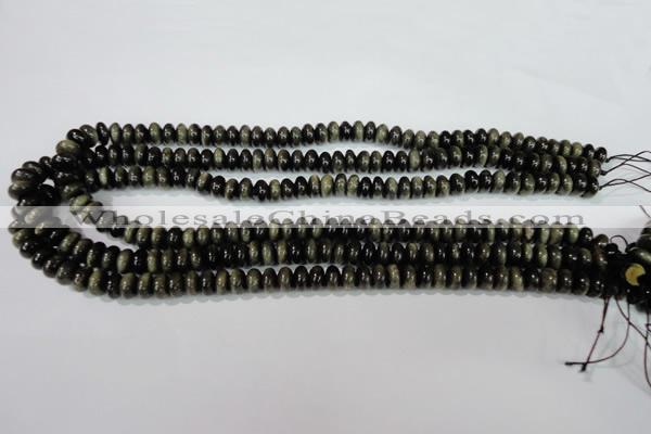 COB260 15.5 inches 5*8mm rondelle golden obsidian beads wholesale