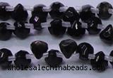 COB275 Top drilled 7*7mm faceted teardrop golden obsidian beads