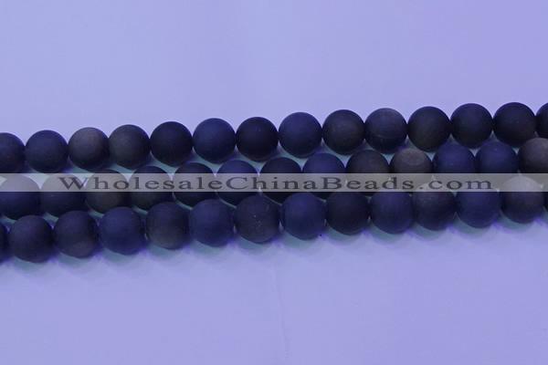 COB281 15.5 inches 12mm round matte golden obsidian beads wholesale