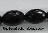 COB377 15.5 inches 18*25mm faceted rice black obsidian beads