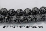 COB52 15.5 inches 8mm round Chinese snowflake obsidian beads