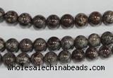 COB551 15.5 inches 6mm round red snowflake obsidian beads wholesale