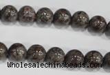 COB553 15.5 inches 10mm round red snowflake obsidian beads wholesale