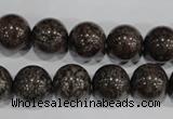 COB555 15.5 inches 14mm round red snowflake obsidian beads wholesale