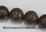 COB557 15.5 inches 18mm round red snowflake obsidian beads wholesale