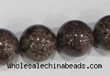 COB558 15.5 inches 20mm round red snowflake obsidian beads wholesale