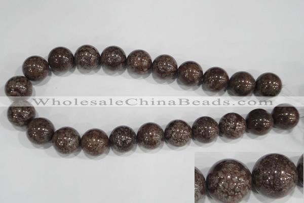 COB558 15.5 inches 20mm round red snowflake obsidian beads wholesale