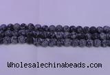 COB560 15.5 inches 4mm round matte snowflake obsidian beads