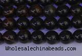 COB650 15.5 inches 4mm round gold black obsidian beads wholesale