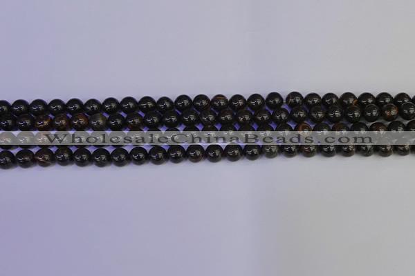 COB650 15.5 inches 4mm round gold black obsidian beads wholesale