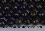 COB651 15.5 inches 6mm round gold black obsidian beads wholesale