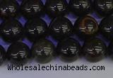 COB652 15.5 inches 8mm round gold black obsidian beads wholesale