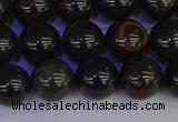 COB653 15.5 inches 10mm round gold black obsidian beads wholesale