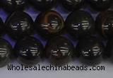 COB654 15.5 inches 12mm round gold black obsidian beads wholesale