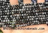 COB758 15.5 inches 4mm round snowflake obsidian beads wholesale