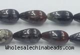 COJ08 15.5 inches 10*20mm teardrop blood jasper gemstone beads