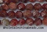 COJ1006 15.5 inches 6mm faceted nuggets pomegranate jasper beads