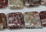 COJ216 15.5 inches 20*20mm square blood stone beads wholesale