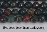 COJ310 15.5 inches 4mm faceted round Indian bloodstone beads