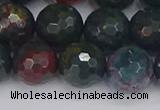 COJ314 15.5 inches 12mm faceted round Indian bloodstone beads