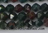 COJ320 15.5 inches 6mm faceted nuggets Indian bloodstone beads