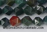 COJ321 15.5 inches 8mm faceted nuggets Indian bloodstone beads