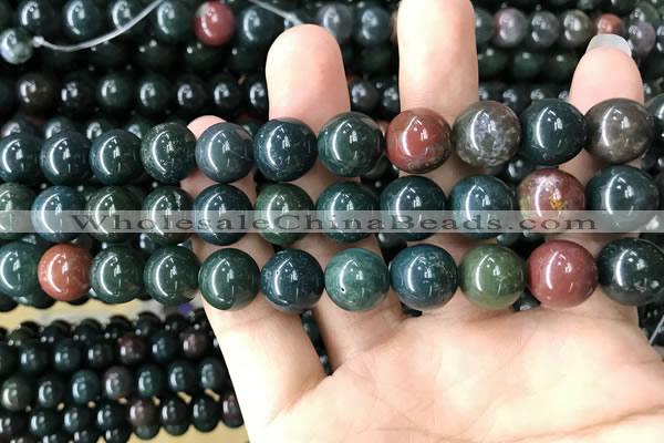 COJ334 15.5 inches 12mm round Indian bloodstone beads wholesale