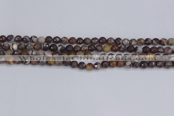 COJ361 15.5 inches 6mm faceted round outback jasper beads