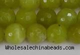 COJ412 15.5 inches 12mm faceted round olive jade beads