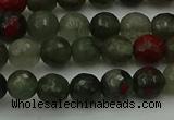 COJ461 15.5 inches 6mm faceted round blood jasper beads wholesale