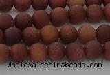 COJ471 15.5 inches 6mm round matte African blood jasper beads