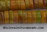 COJ622 15.5 inches 3*10mm heishi orpiment jasper beads