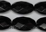 CON68 15.5 inches 20*30mm faceted oval black onyx gemstone beads