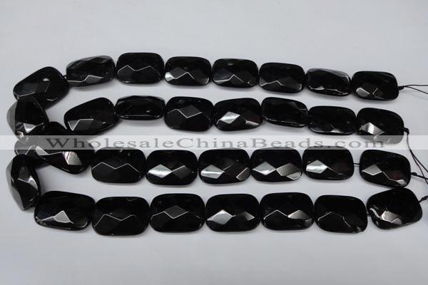 CON91 15.5 inches 18*25mm faceted rectangle black onyx gemstone beads