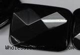 CON94 15.5 inches 30*40mm faceted rectangle black onyx gemstone beads