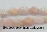 COP06 15.5 inches 9*12mm twisted rice natural pink opal beads wholesale